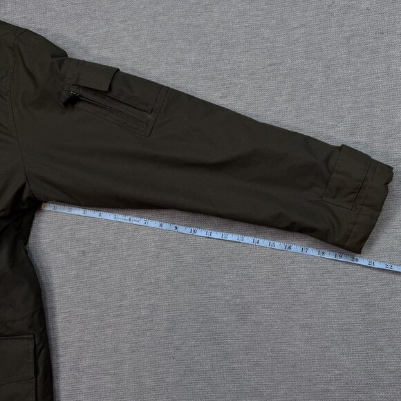 London Fog Mens Coat Green Insulated Winter Jacket Quilted Lining Pockets Medium - Picture 14 of 16